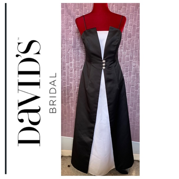 Michaelangelo • Black & White Satin Gown - Picture 1 of 10